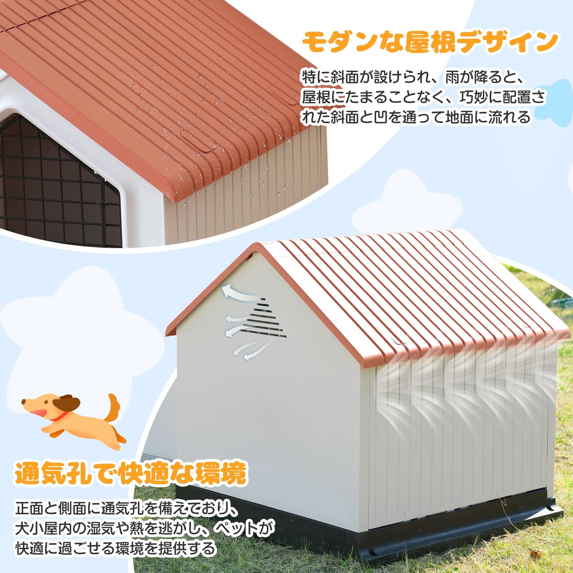 Amazon | BTM 犬小屋 屋外用 犬舎 室外 中型犬用 大型犬用 ドア付き